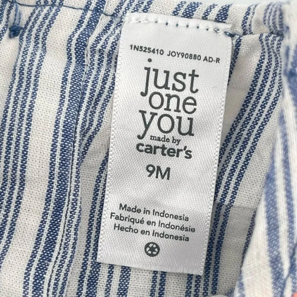 Just One You By Carter’s Baby Girl’s Striped Embroidered Sunsuit Dress 9M